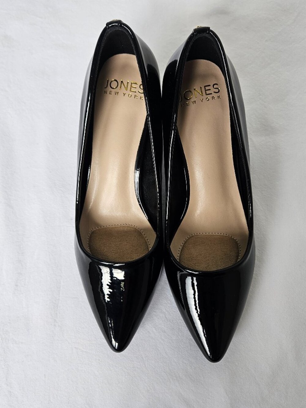 Black patent block heel shoe size 7